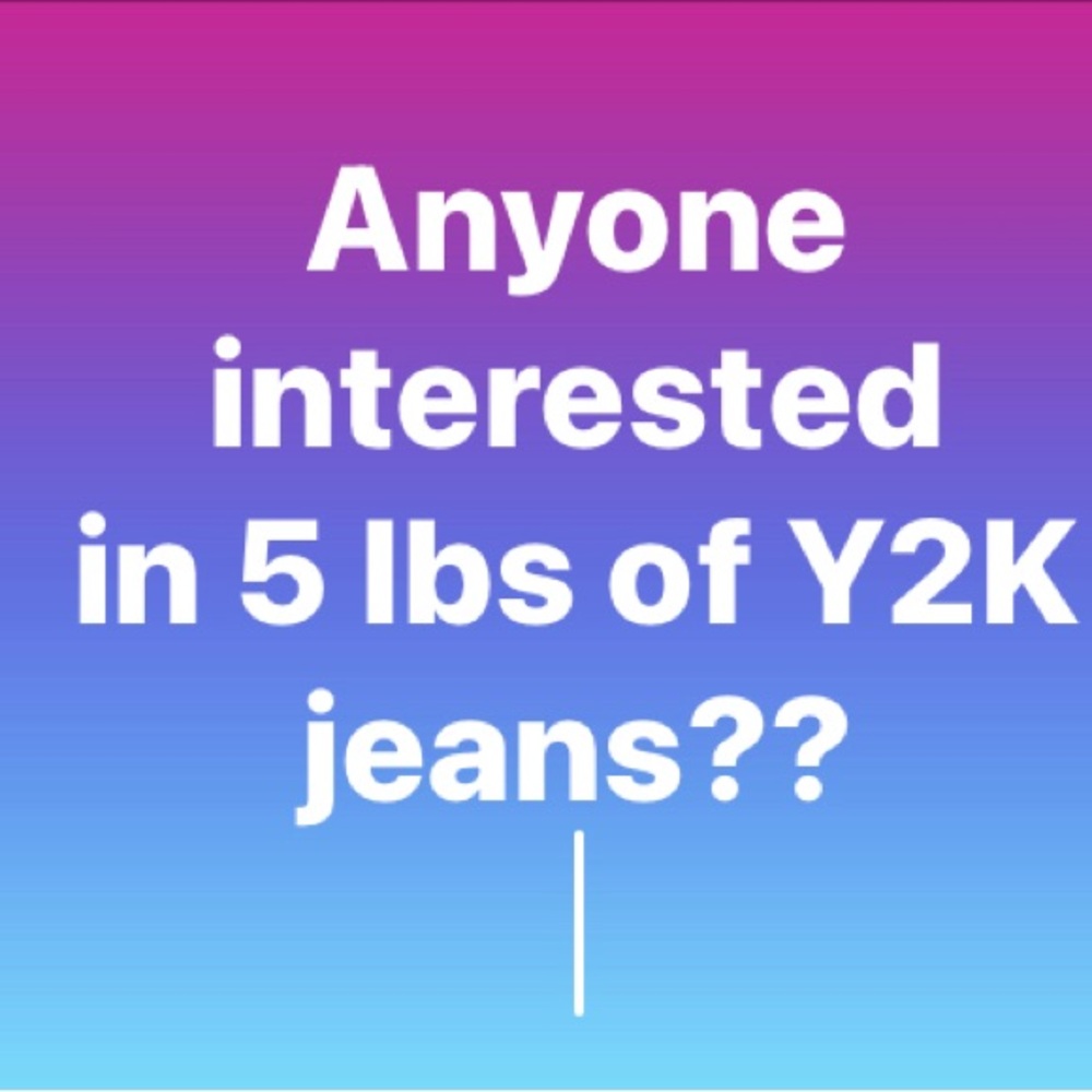 Box of Y2K Jeans, low rise flare leg, juniors size 0 and 1